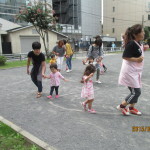 線の上をよいしょ、よいしょ